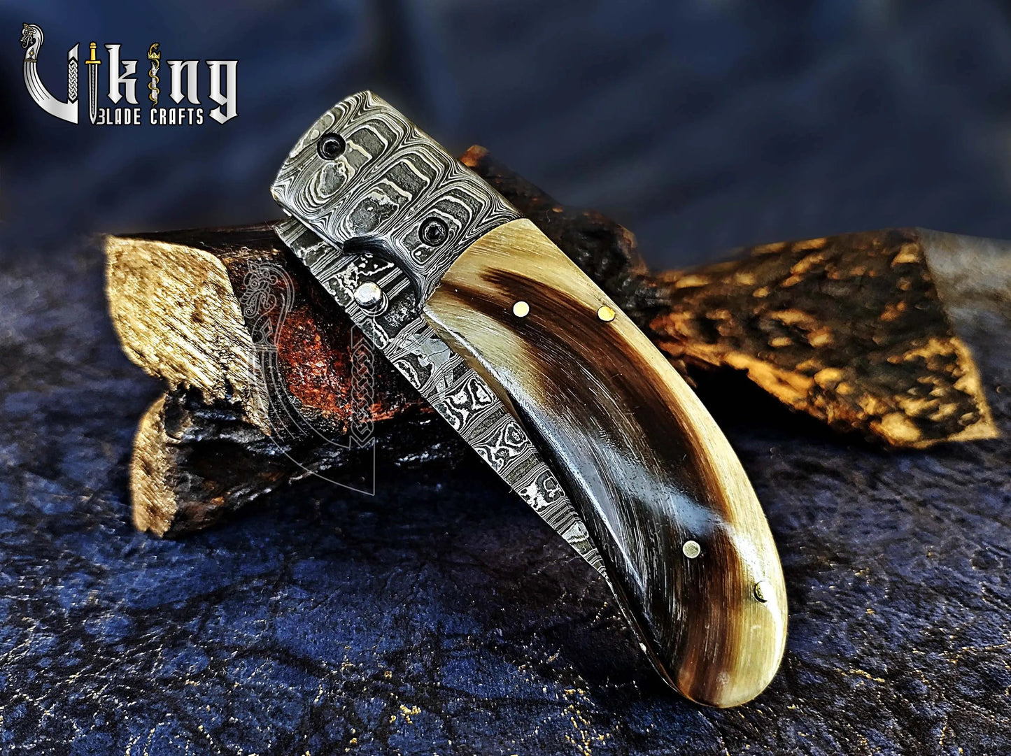 Handmade Gentlemen's Series Damascus Steel Clip Folding Knife Viking_Blade_Crafts