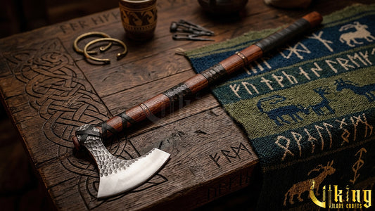 Hand-Forged 36" Viking Battle Axe with Leather Sheath