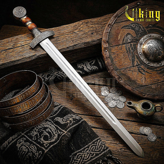Hand-Forged Viking Sword – Custom Stainless Steel Norse Blade with Scabbard