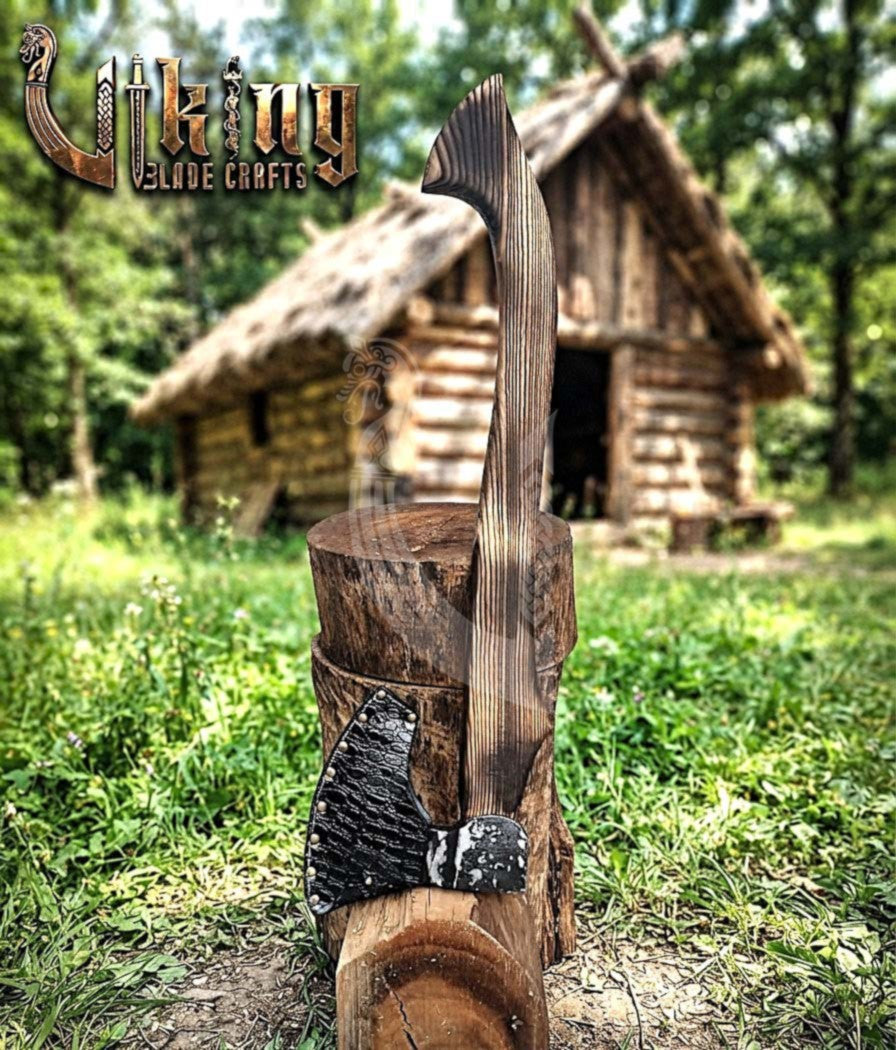 True Hand-Forged Viking Bearded Axe 30" | Heavy-Duty Carbon Steel Skeggøx