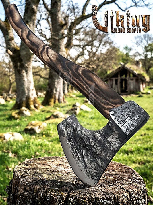 True Hand-Forged Viking Bearded Axe 30" | Hook-Beard Recurve Skeggøx