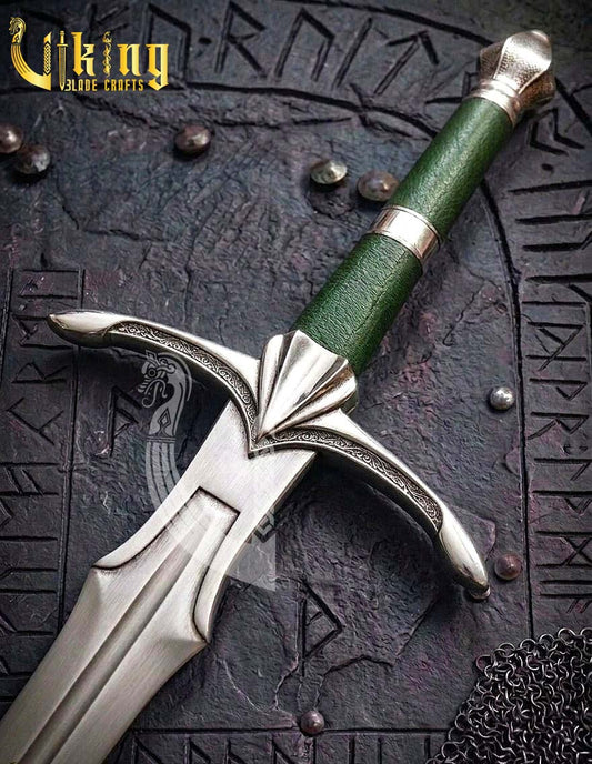 Handmade Vindaaras Fantasy Sword | Steel Sword Replica with Leather Scabbard