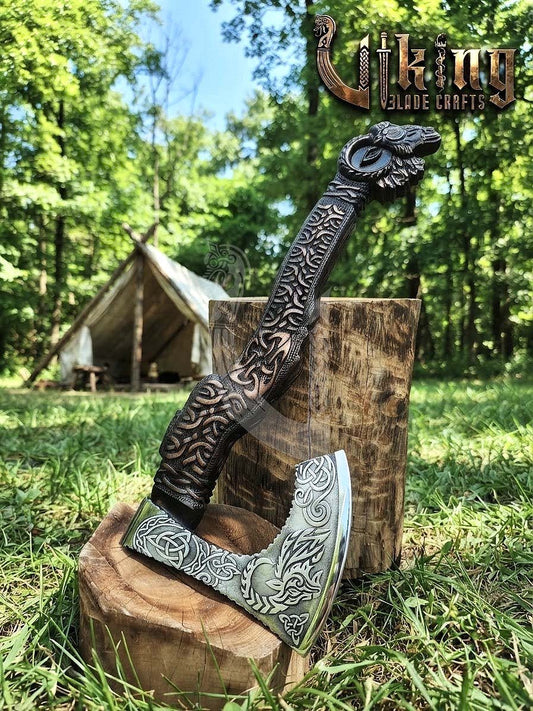 The Tanngrisnir Vanguard 23" Hand-Forged Norse Goat Rosewood Axe