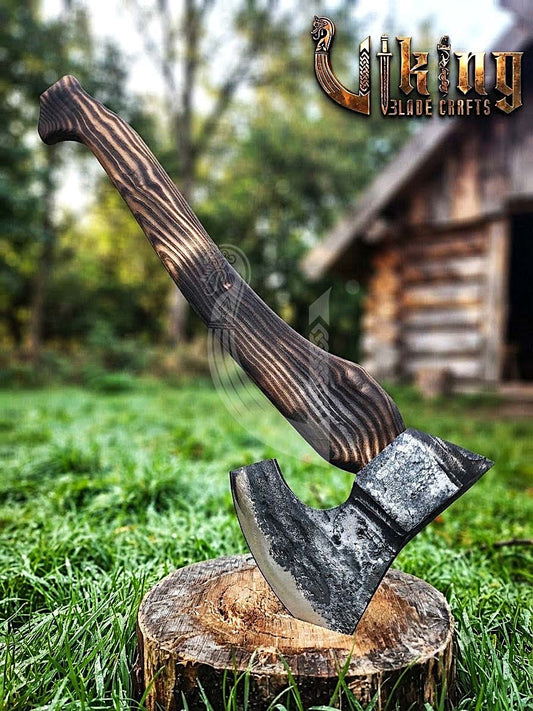 True Hand-Forged Viking Bearded Axe 30" | Sculpted Skeggøx