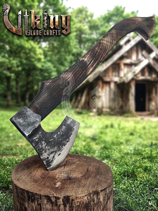 Hand-Forged Viking Bearded Axe 30" | Recurve Carbon Steel Skeggøx
