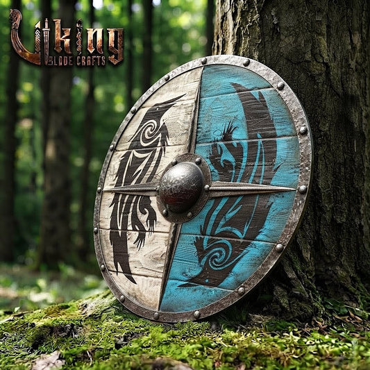 The Huginn & Muninn Vanguard: Split-Field Raven Viking Shield