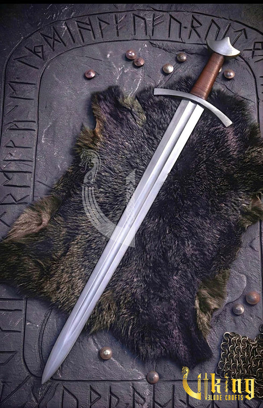 Three-Lobed Petersen Type Viking Sword: Historic Early Medieval Blade