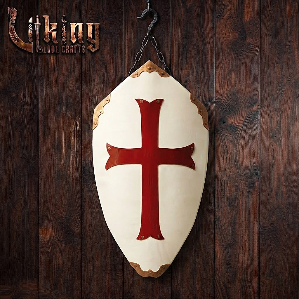The Templar Sovereign Cross Pattée Crested Medieval Shield