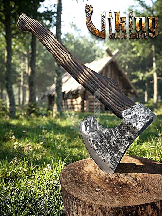 True Hand-Forged Viking Bearded Axe 30" | Heavy Duty Dark-Oxide Skeggøx