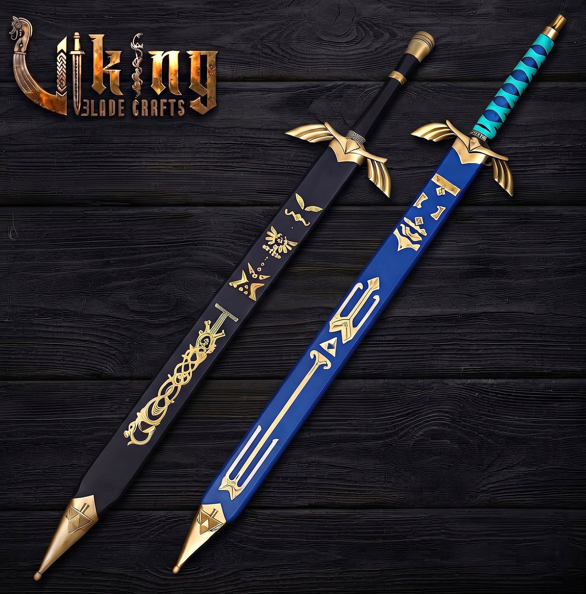 Zelda-Inspired Goddess Longsword | Blue or Black Handle | Matching Scabbard