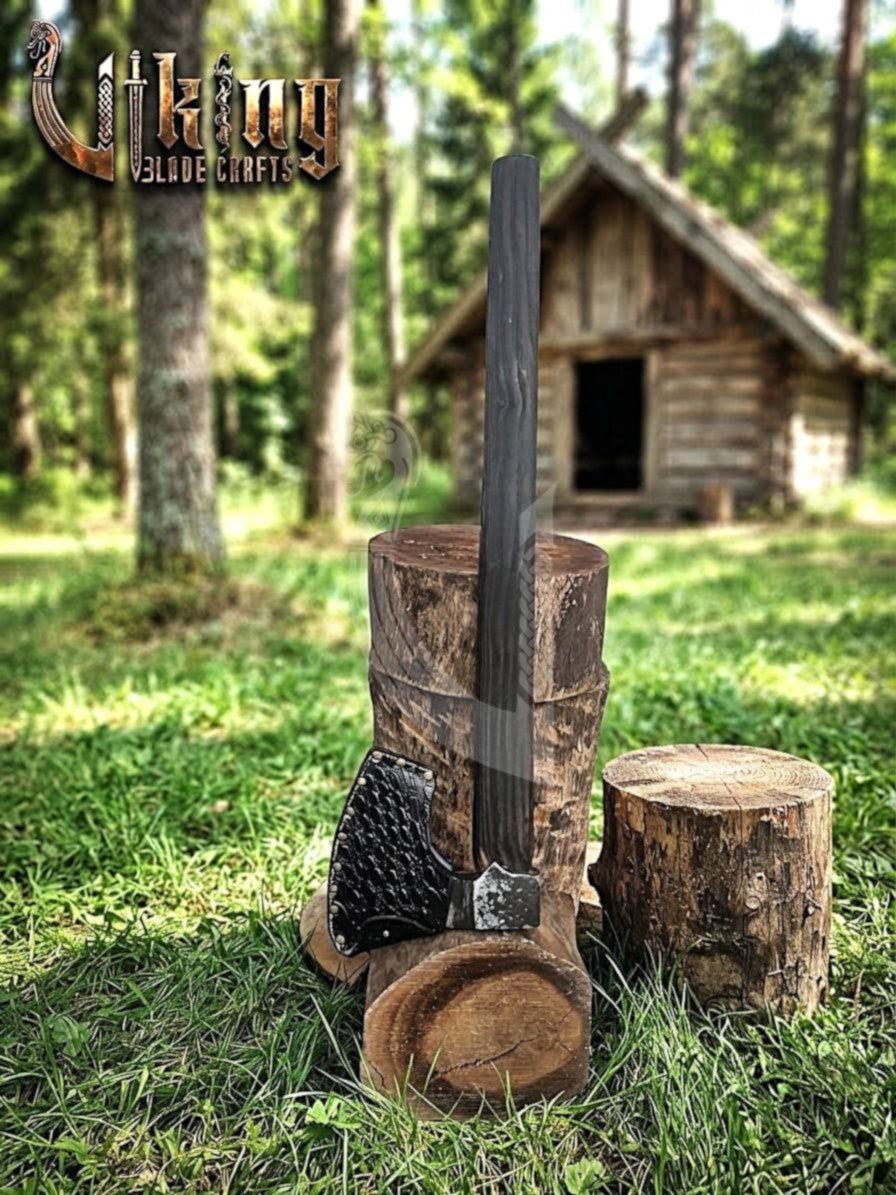 True Hand-Forged Viking Bearded Axe 30" | Corrugated Skeggøx