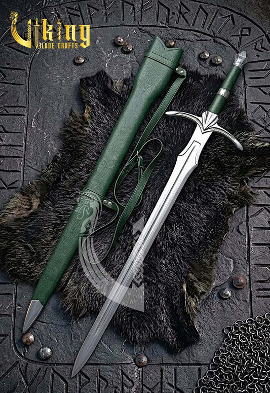 Handmade Vindaaras Fantasy Sword | Steel Sword Replica with Leather Scabbard