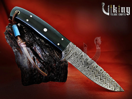 Damascus Steel Fixed Blade Hunting & Camping Knife With Dual Sheath Viking_Blade_Crafts
