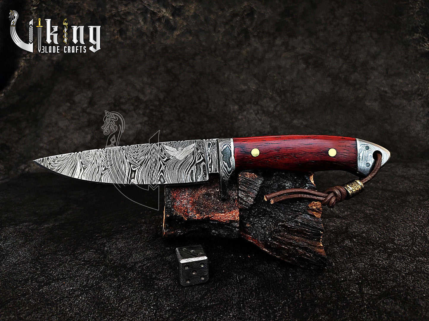 Handmade Damascus Steel Hunting Knife with Bloodwood Handle – Fixed Blade