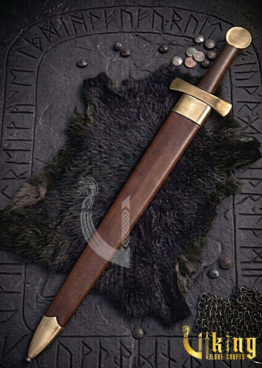 Handcrafted Single-Handed Viking Sword Replica With Leather Scabbard