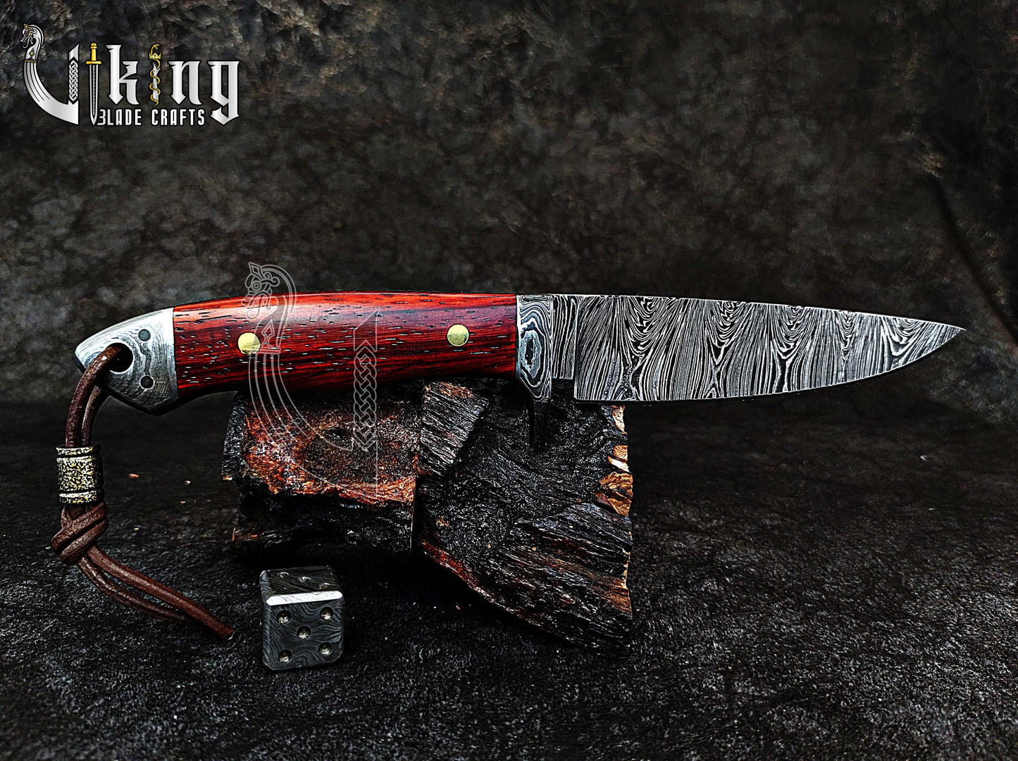 Handmade Damascus Steel Hunting Knife with Bloodwood Handle – Fixed Blade