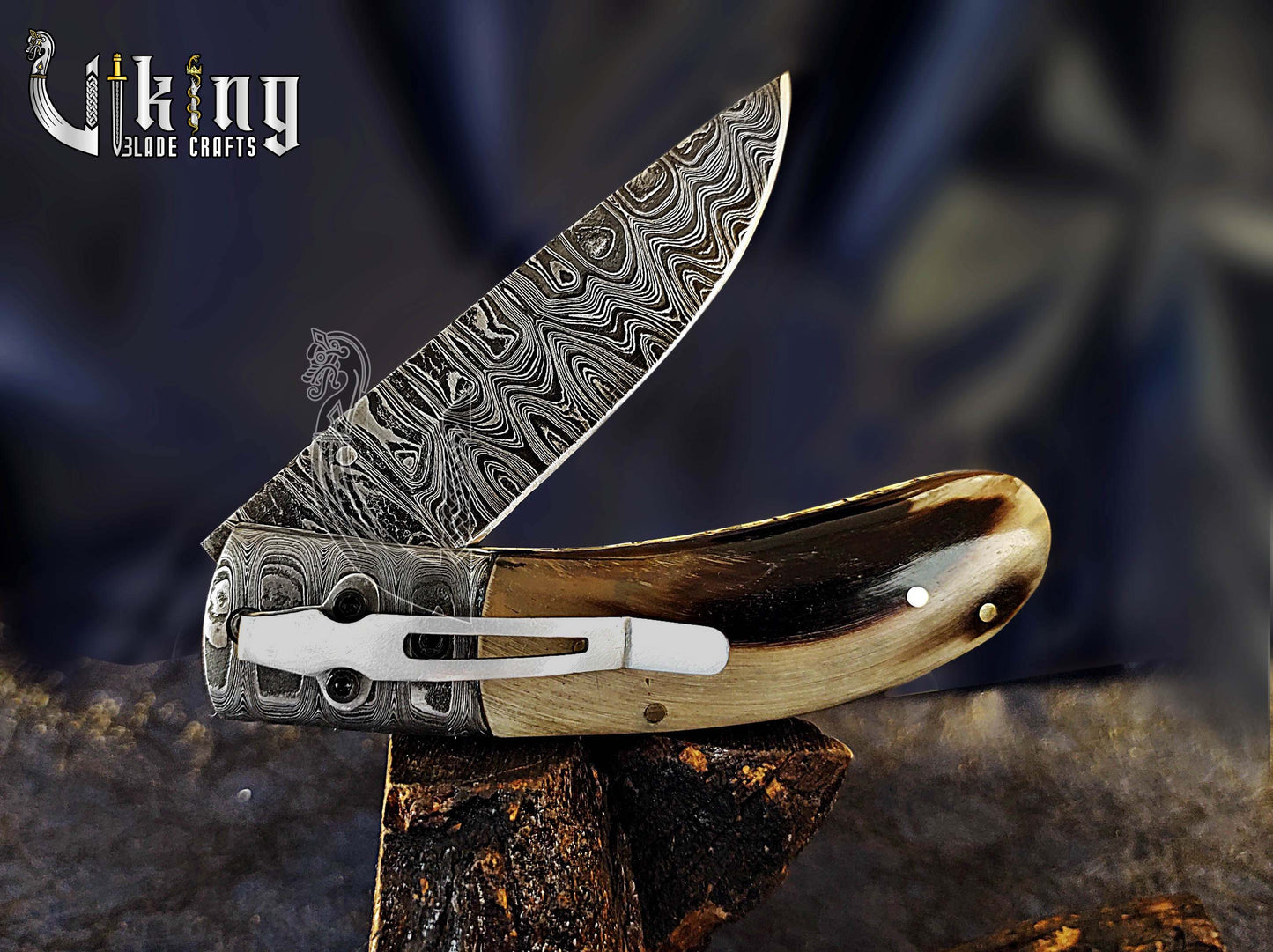 Handmade Gentlemen's Series Damascus Steel Clip Folding Knife