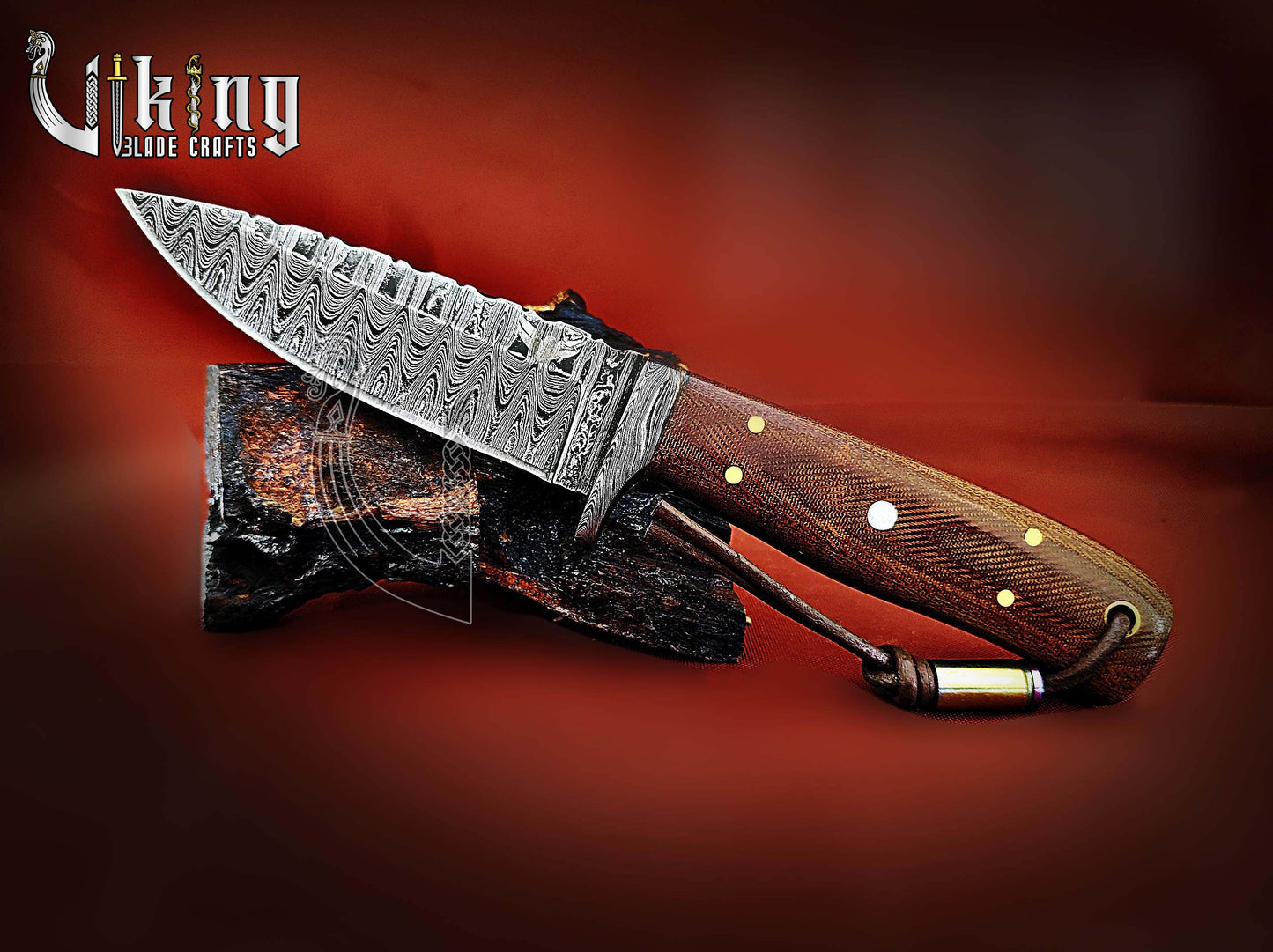 Handmade Damascus Steel Fixed Blade Hunting Knife With Micarta Handle