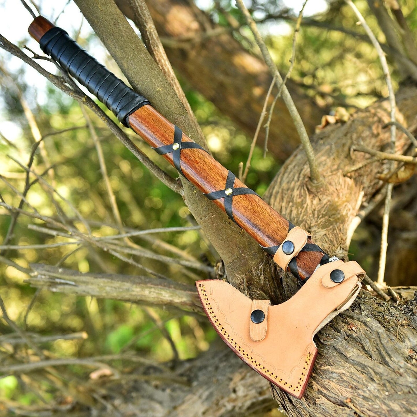 Viking Wolf Axe – King Ragnar Lothbrok Design Axe with Leather Sheath