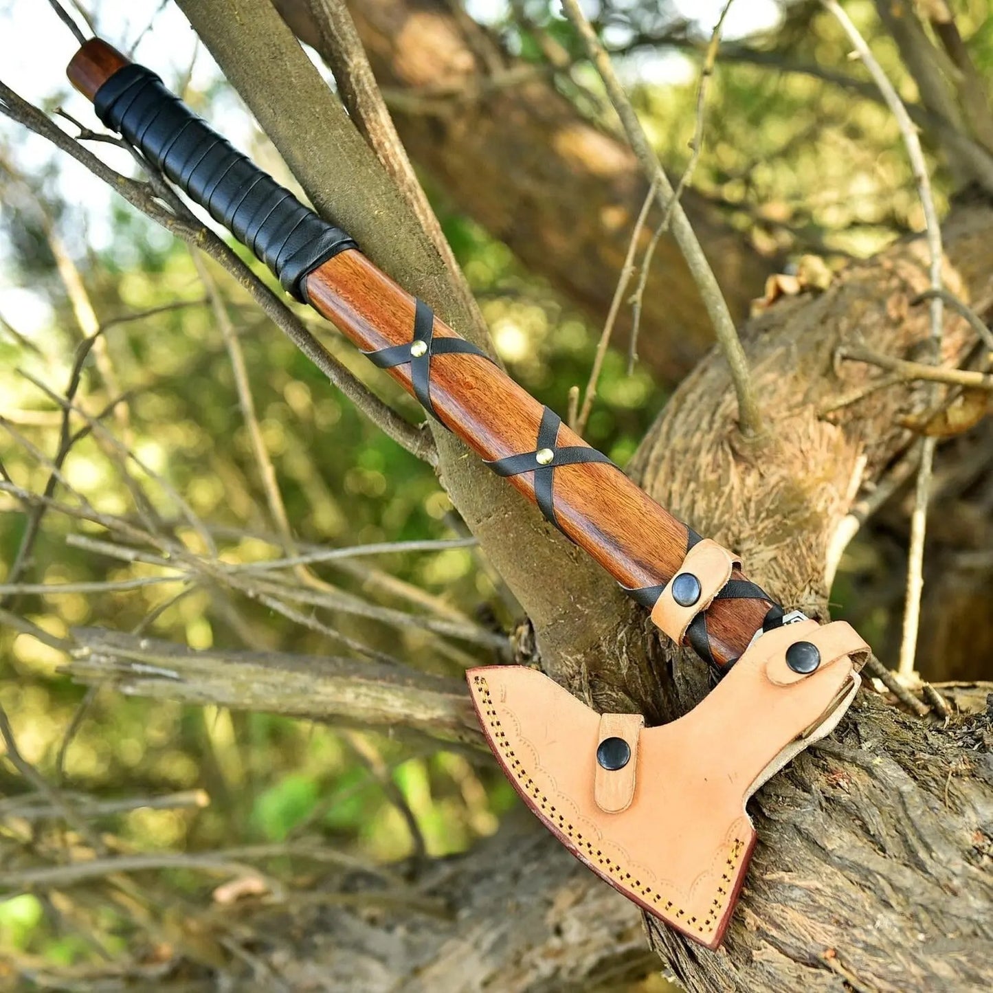 Viking Wolf Axe – King Ragnar Lothbrok Design Axe with Leather Sheath Viking_Blade_Crafts