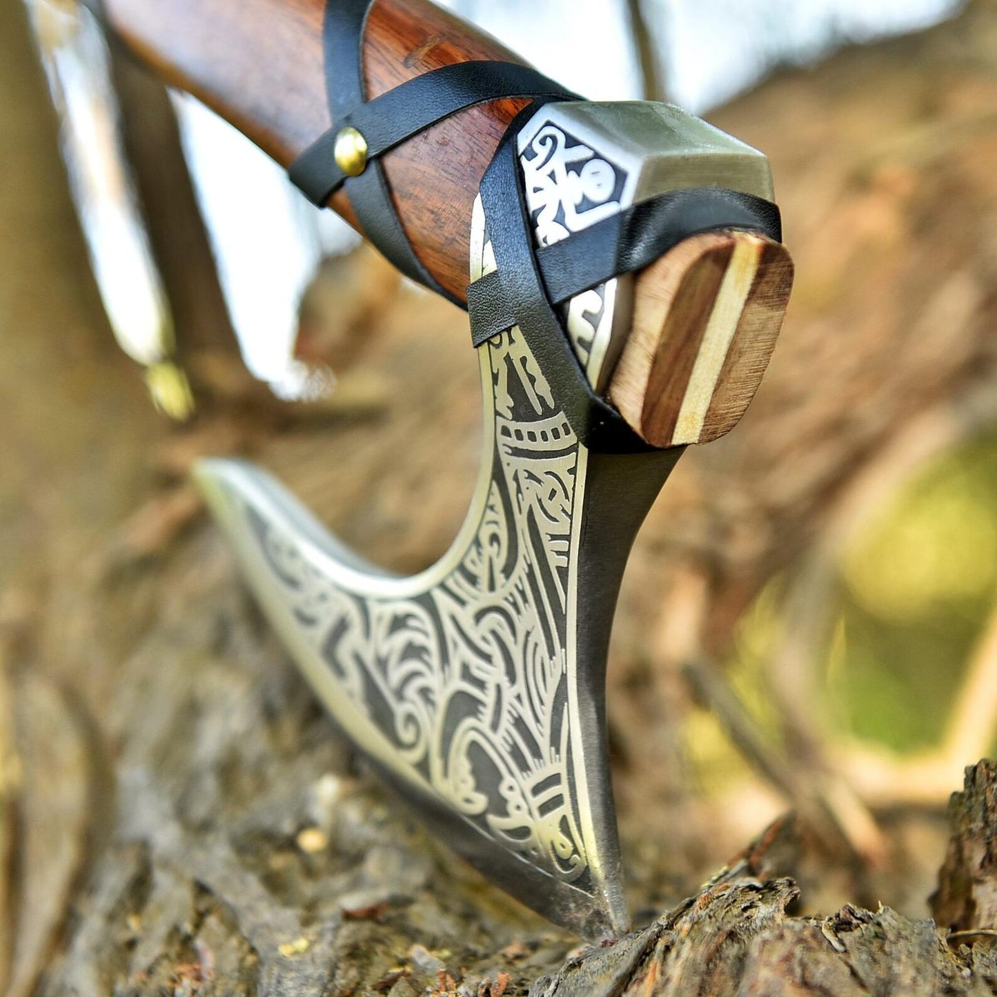Viking Wolf Axe – King Ragnar Lothbrok Design Axe with Leather Sheath