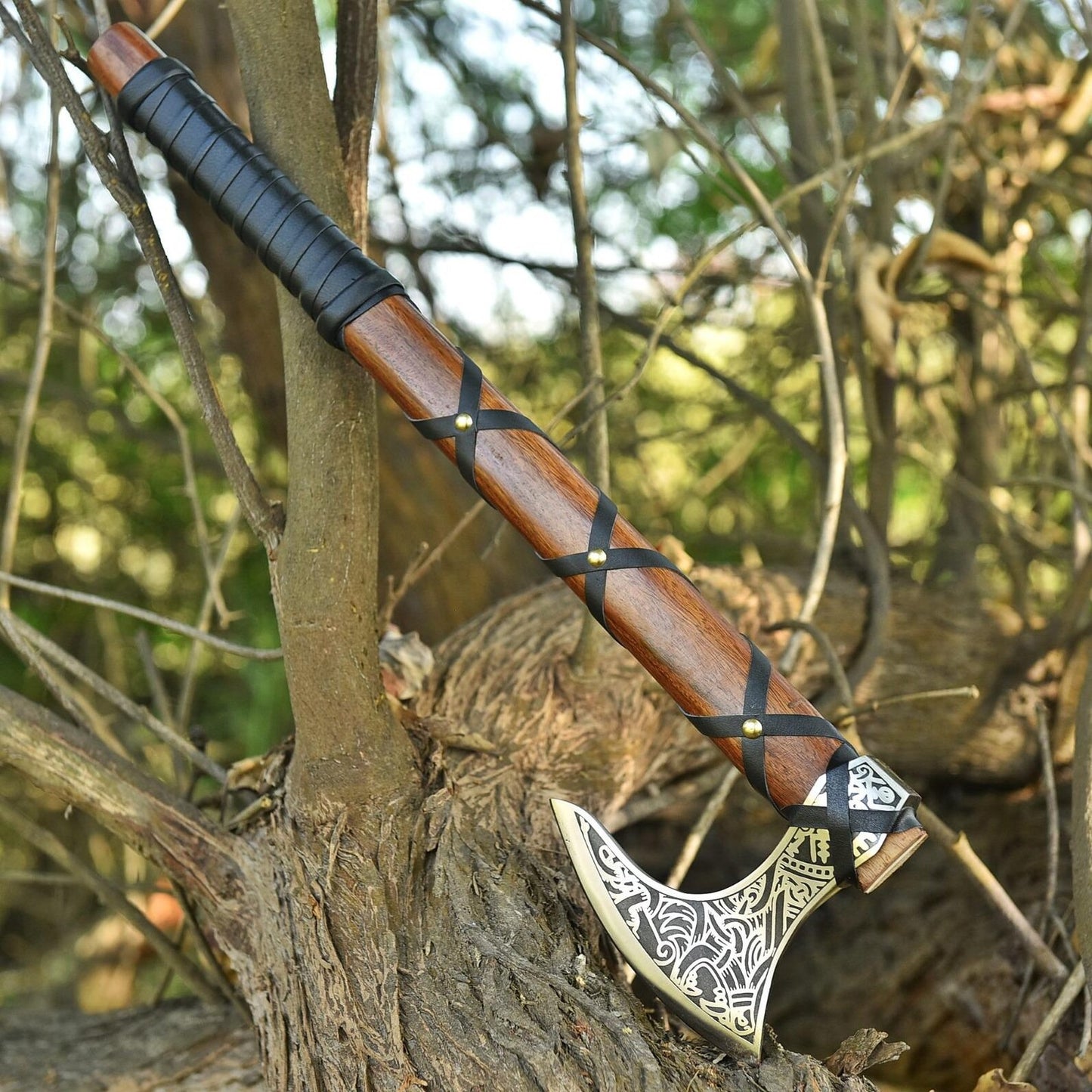 Viking Wolf Axe – King Ragnar Lothbrok Design Axe with Leather Sheath