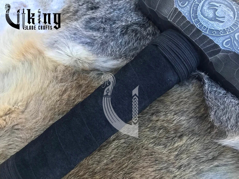 Crow Viking Hammer – Norse Berserker Armory with Engraved Runes