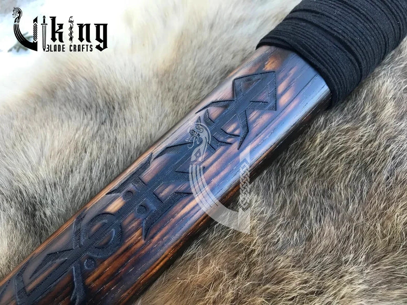Crow Viking Hammer – Norse Berserker Armory with Engraved Runes