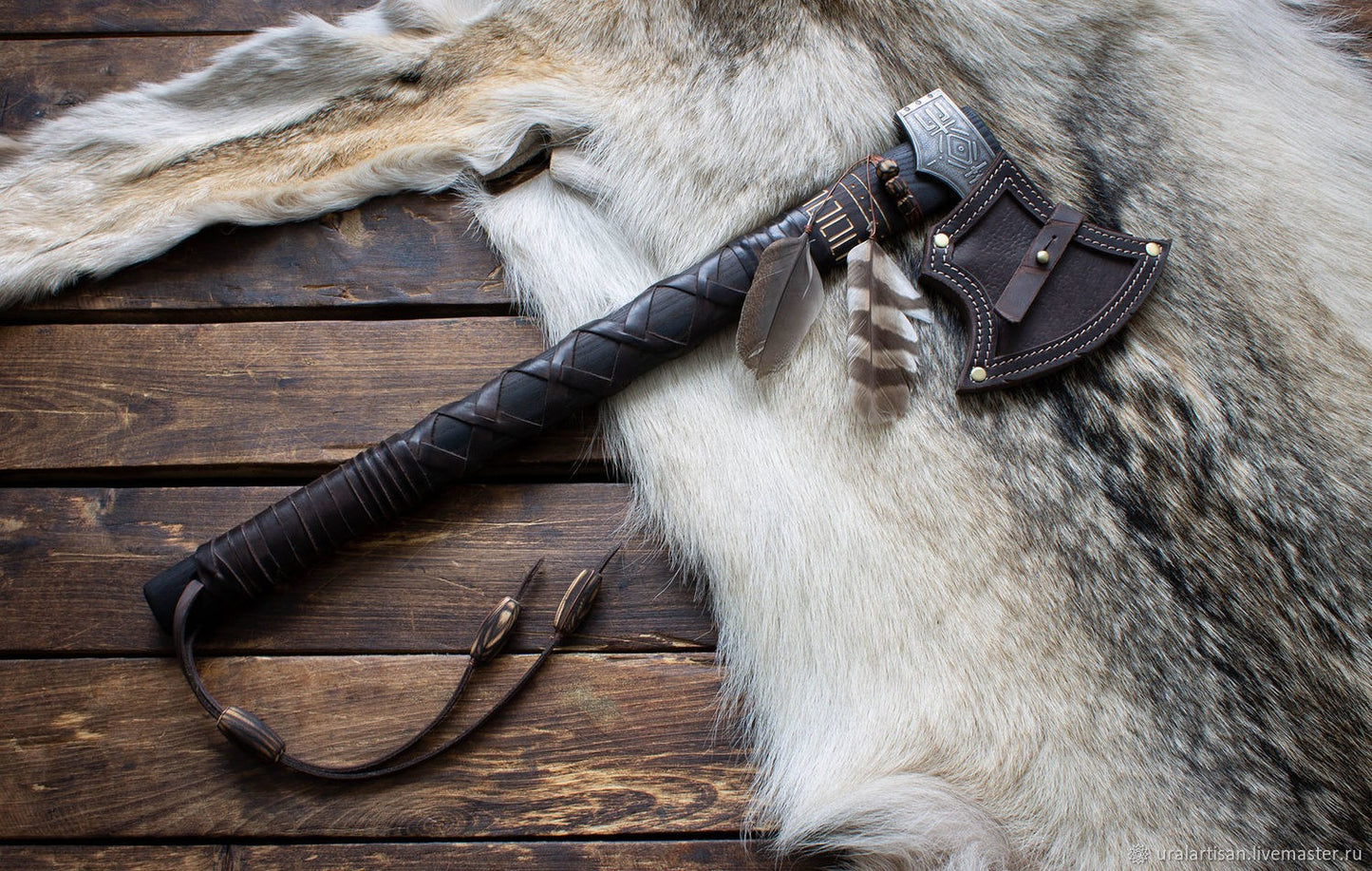 Premium Edition Native American Style Viking With Leather Cover