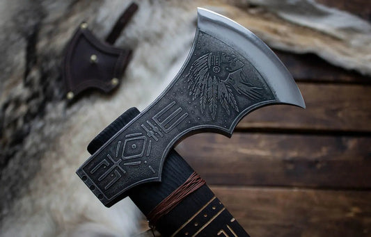 Premium Edition Native American Style Viking With Leather Cover