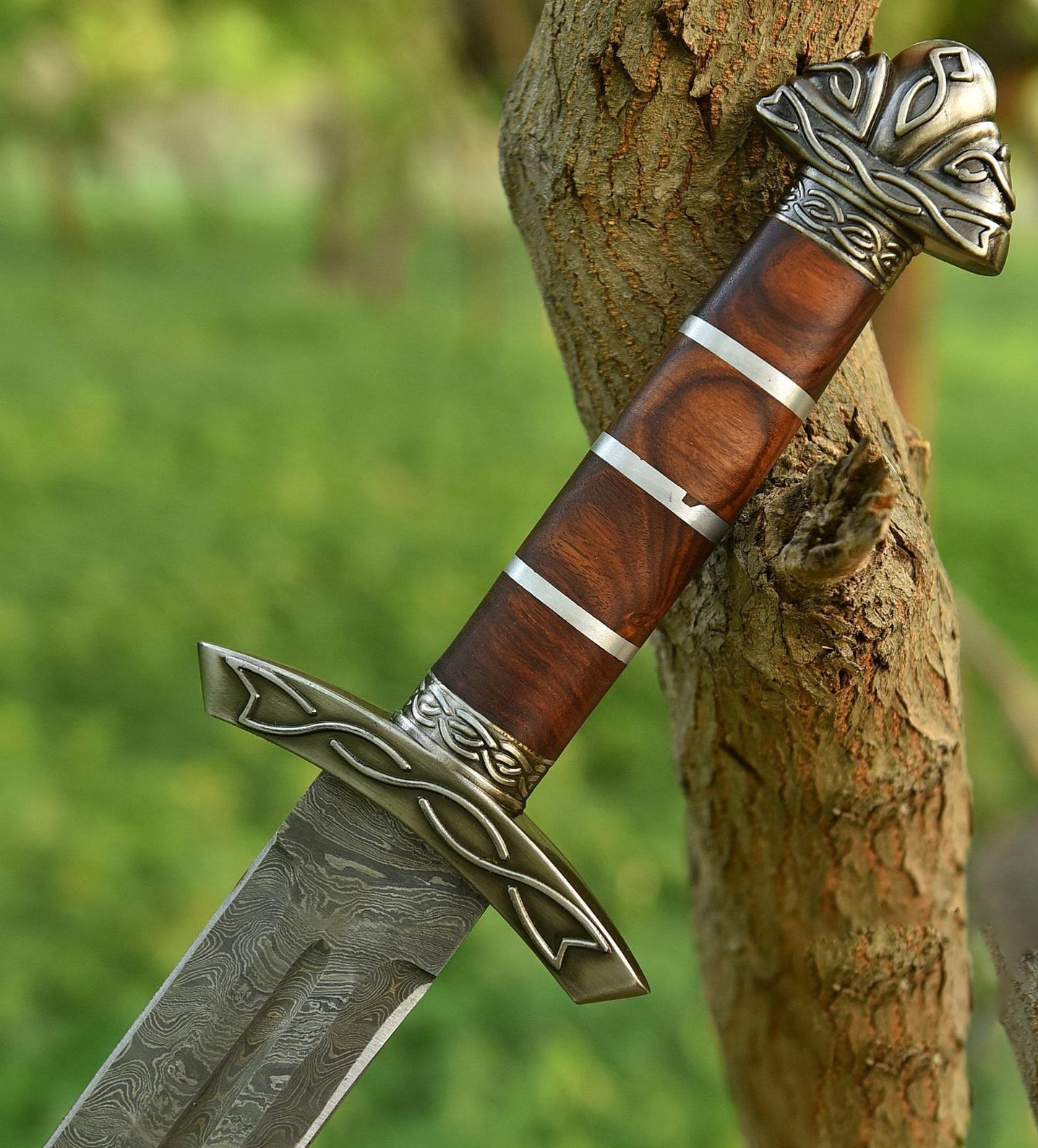Handmade Damascus Steel Northmen Viking Sword with Scabbard
