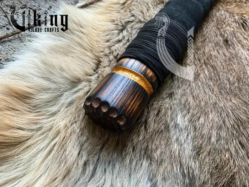 Skull War Hammer – Metal Engraved Filigree Carbon Steel Viking Tool