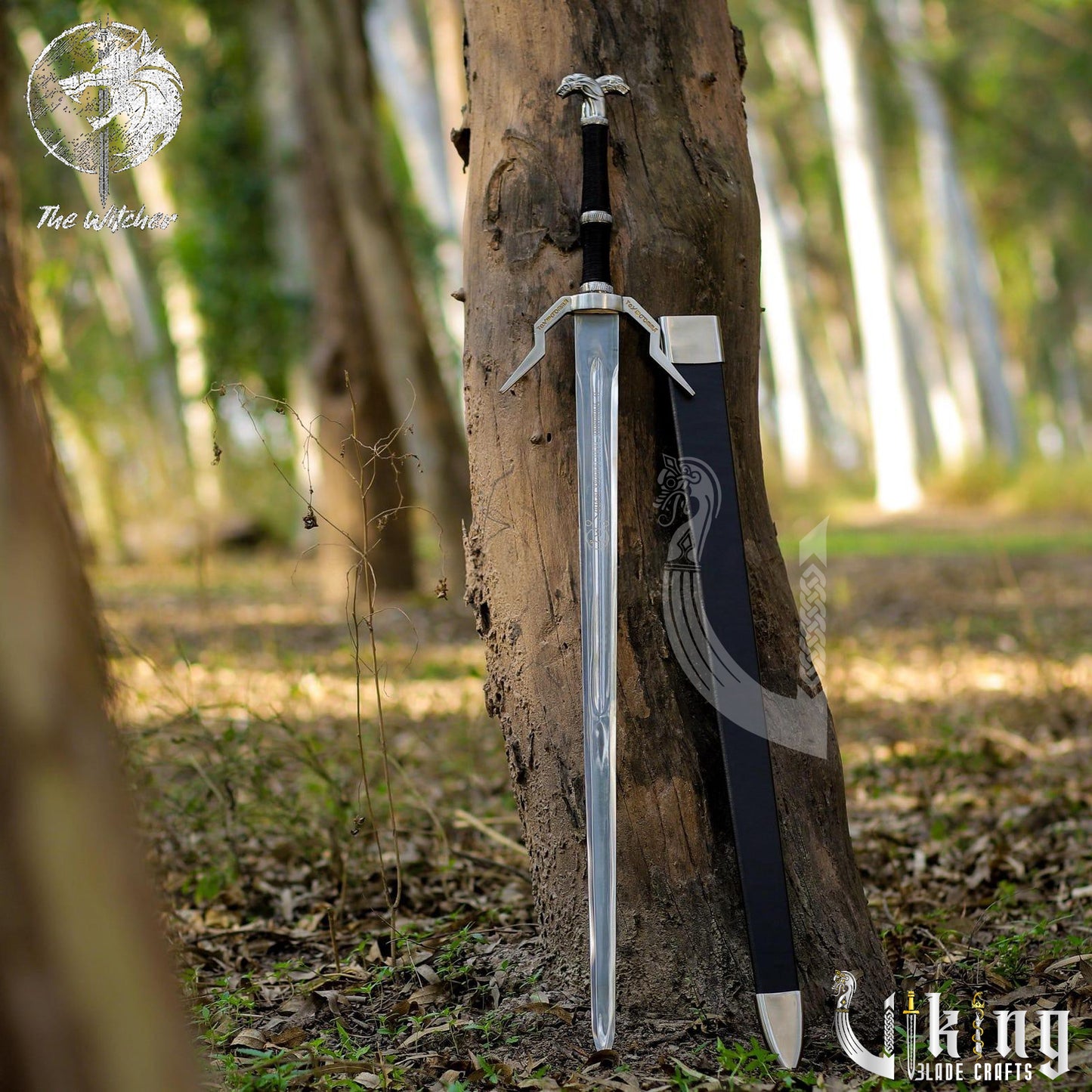 Geralt of Rivia Steel Sword – Witcher Replica with Wall Mount & Scabbard