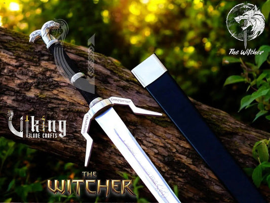 Geralt of Rivia Steel Sword – Witcher Replica with Wall Mount & Scabbard Viking_Blade_Crafts