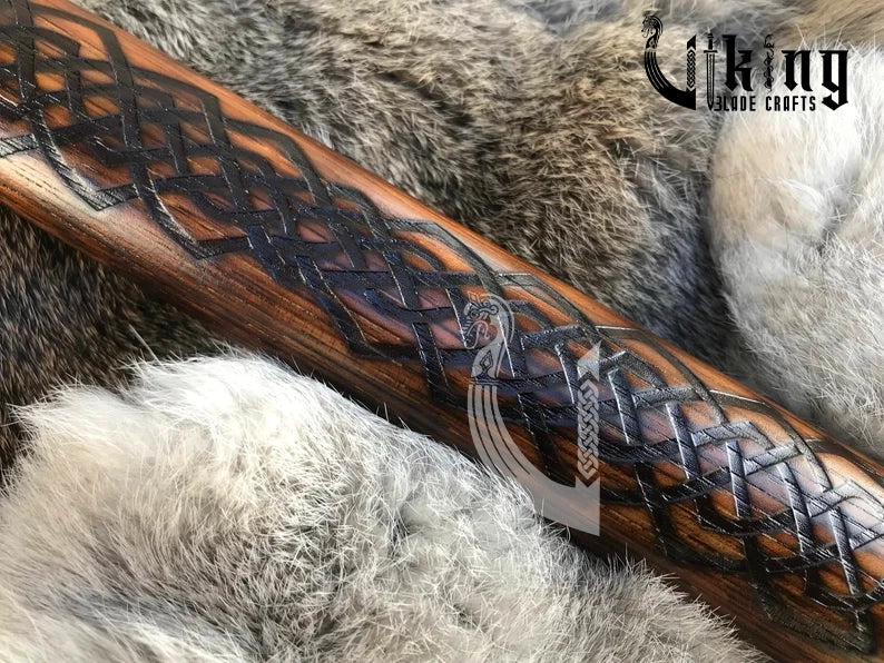 Vegvisir Viking Hammer – Hand Carved Hammer with Norse Compass Symbol