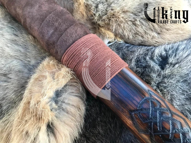Vegvisir Viking Hammer – Hand Carved Hammer with Norse Compass Symbol