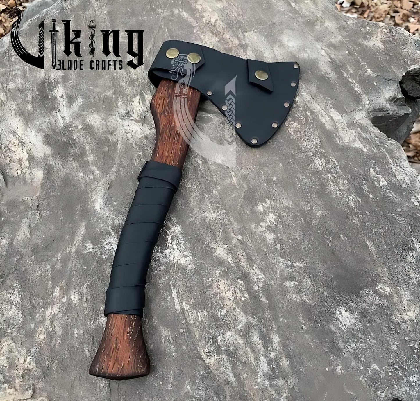 Handmade Functional Viking Axe – High Carbon Steel Blade with Leather Sheath