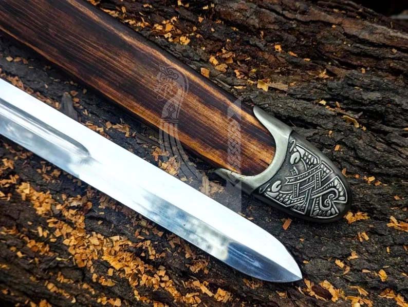 Hand-Forged Viking Sword – Custom Stainless Steel Norse Blade with Scabbard