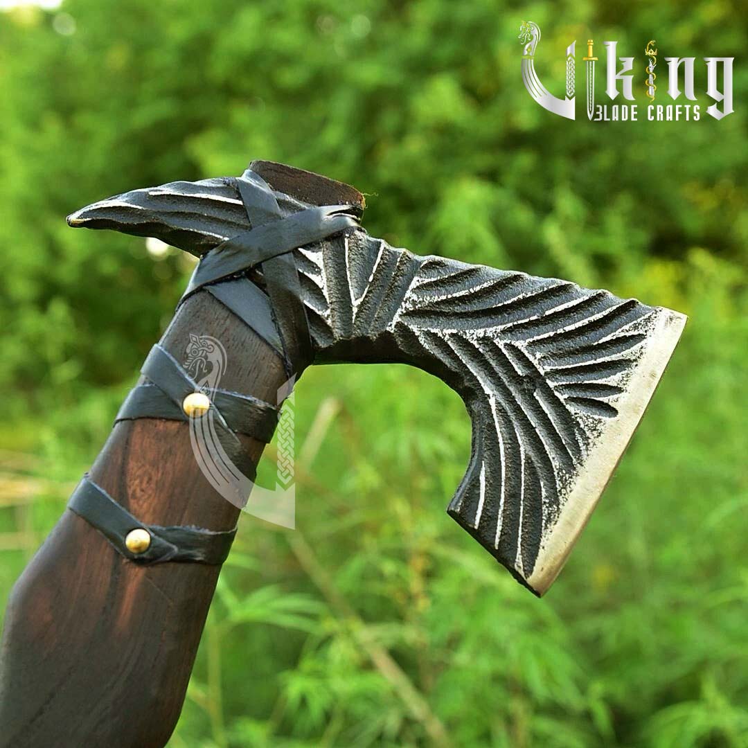 Handmade Viking Axe – 20" High Carbon Steel Blade with Leather Sheath