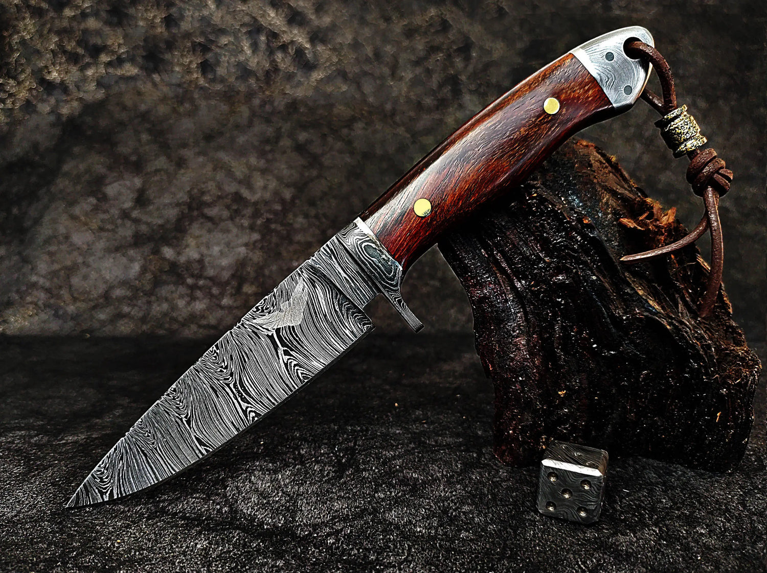 Damascus Blade EDC Knives With Guard