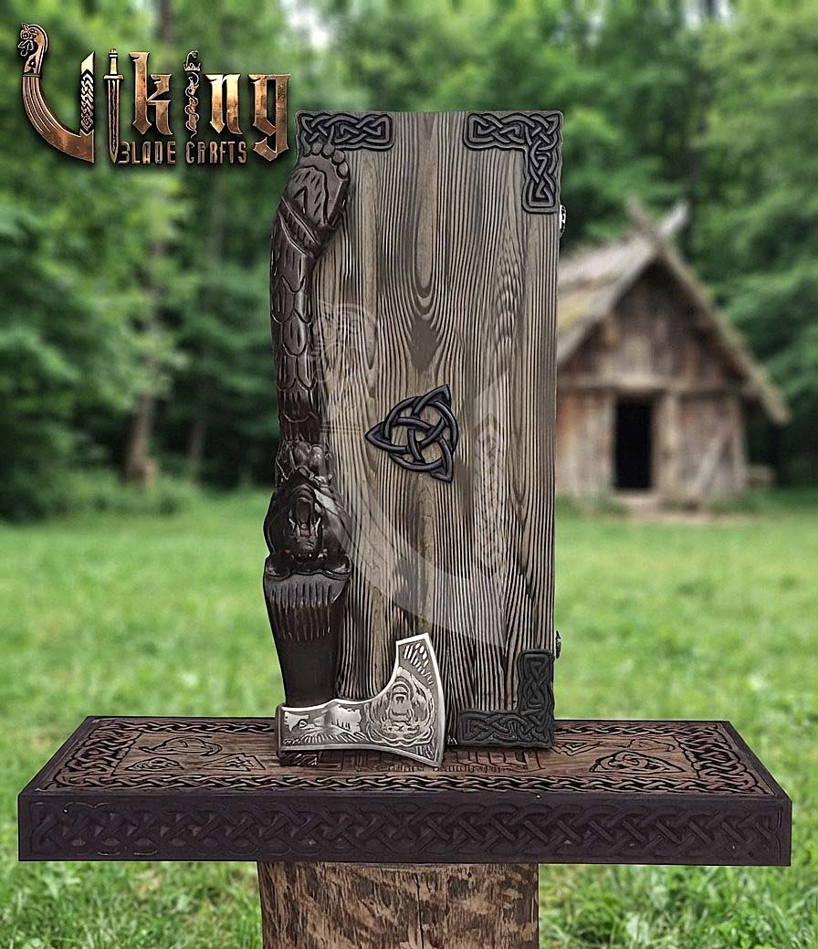 Bjorn Bear Viking Axe | Hand Carved Handle | Forged Steel