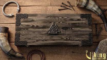 Hand Forged Viking Axe Carved Wolf Handle With Gift Wooden Box