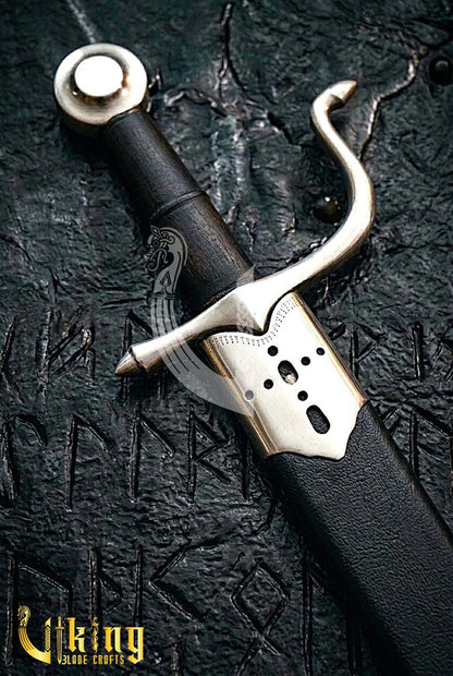 Handmade Medieval Falchion Sword | Langes Messer Steel Replica with S-Shaped Guard