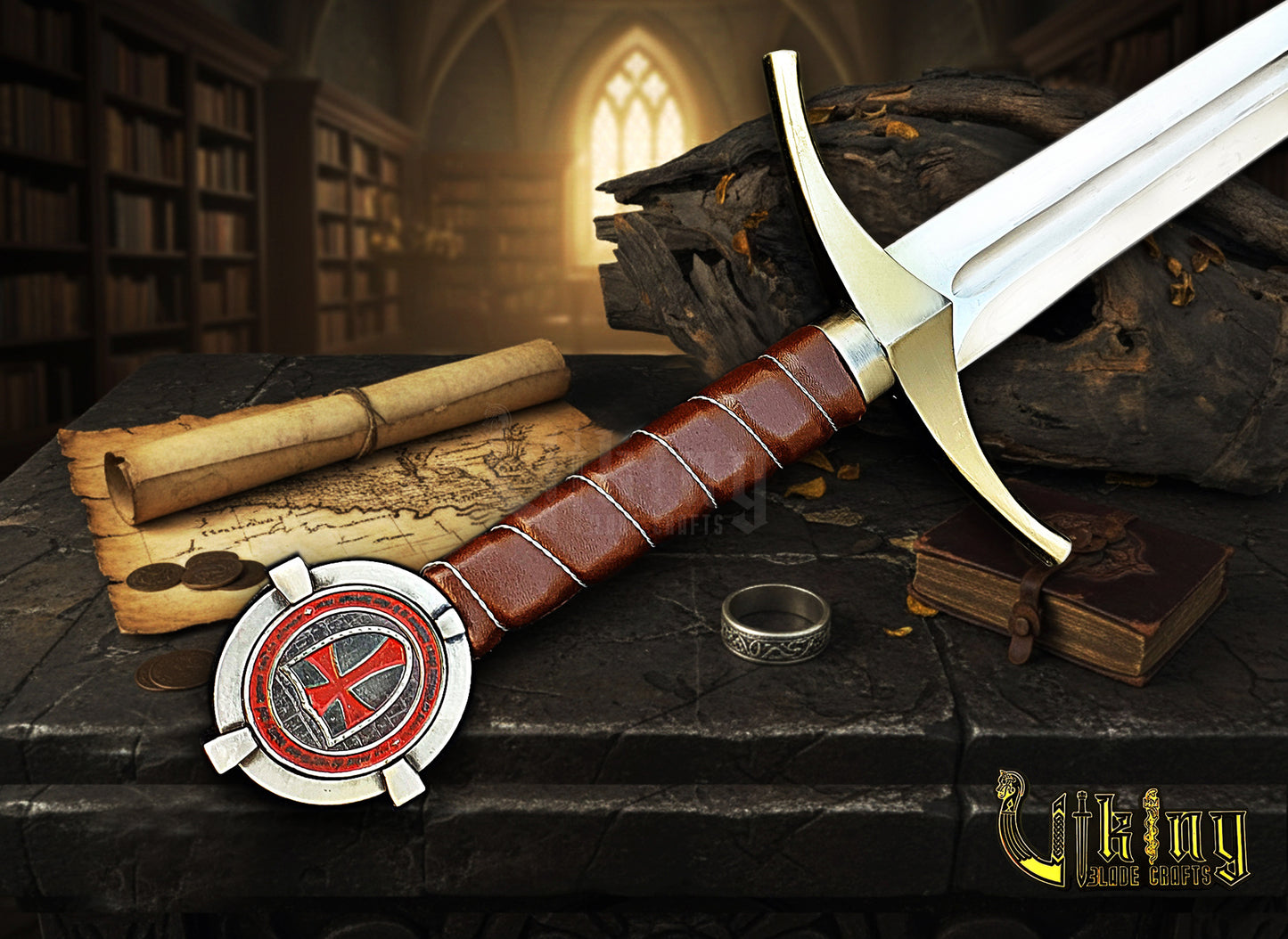 Accolade Sword of the Knights Templar – Handmade Medieval Collectible Blade