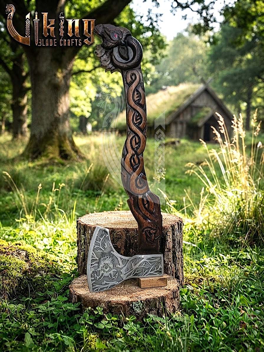 Thor Goat Viking Axe | Geit Totem | Forged Steel