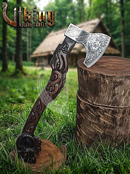 Thor Goat Viking Axe | Geit Totem | Forged Steel