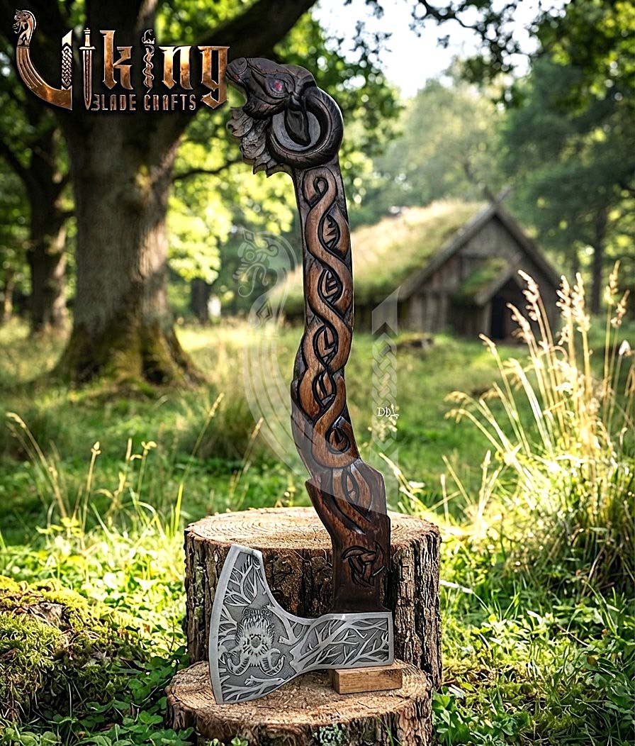 Thor Goat Viking Axe | Geit Totem | Forged Steel