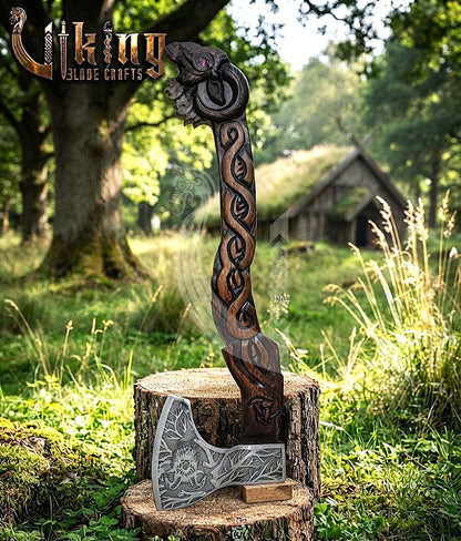 Thor Goat Viking Axe | Geit Totem | Forged Steel