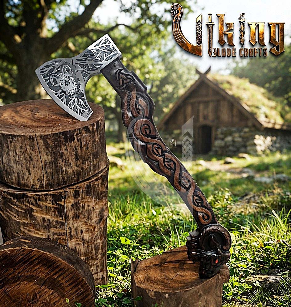 Thor Goat Viking Axe | Geit Totem | Forged Steel