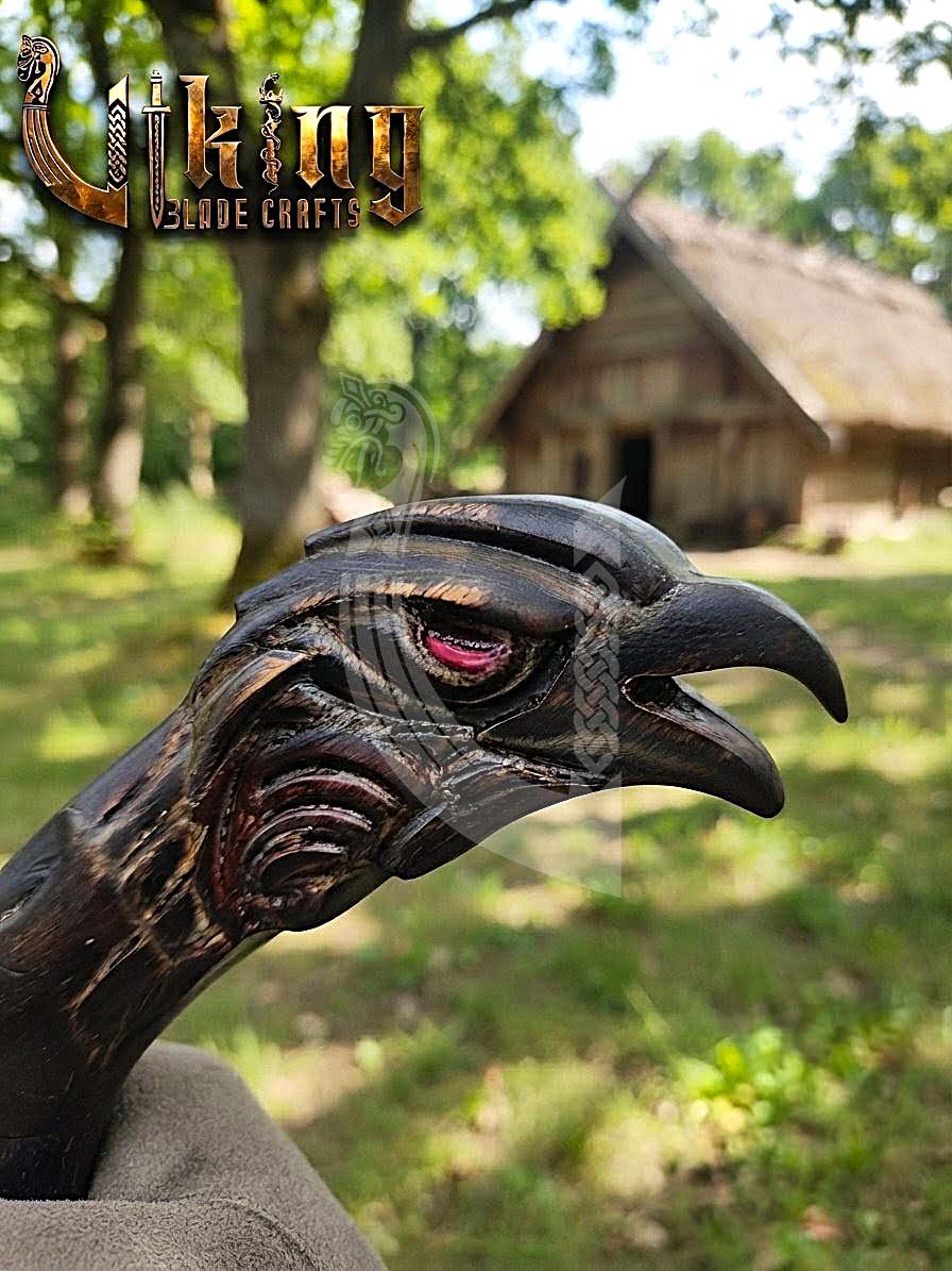 Odin Viking Axe | Raven Valknut Handle | Forged Steel